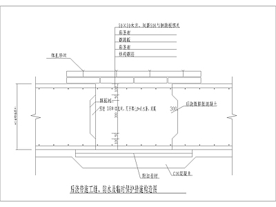 后浇带施工缝防水及临时保护措施构造图 施工图