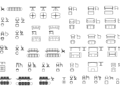 办公场所桌椅合集 施工图 办公家具 办公家具图库