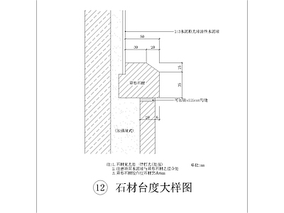 石材台度大样图 施工图