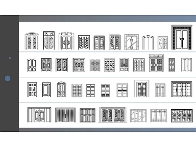 38个高品质大门 块的立面图 施工图