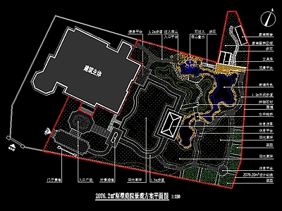 别墅庭院景观平面布置图