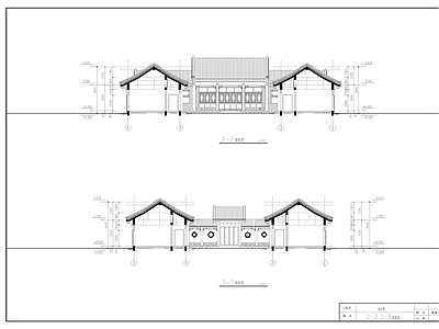 一层北京经典四合院建筑 施工图