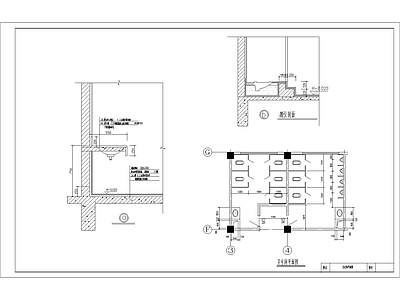卫生间蹲位大样 施工图