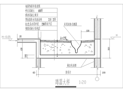 卫生间蹲位大样 施工图