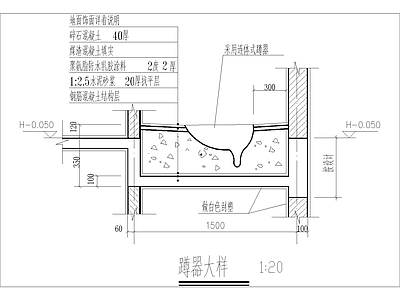 卫生间蹲位大样 施工图