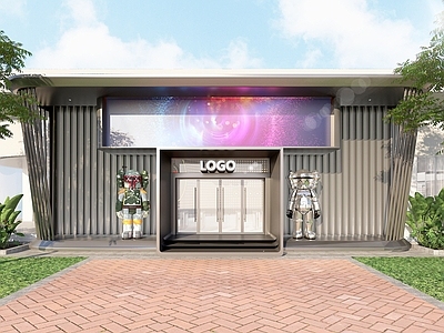 现代潮玩展厅门头