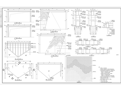 现代风格异形廊架 施工图 景观小品