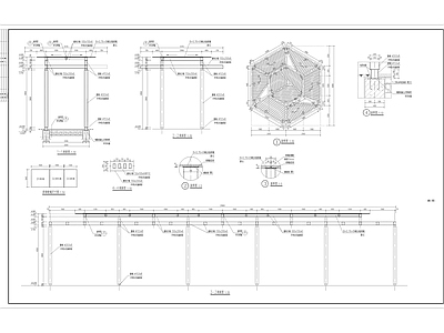 现代风格异形廊架 施工图 景观小品