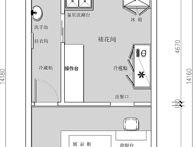 蛋糕店烘培店面包店 平面图 蛋糕店