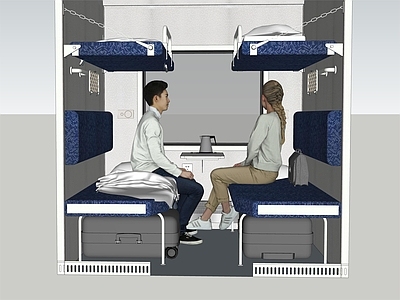 现代火车卧铺车厢