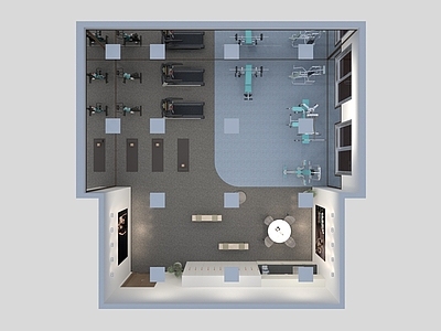 健身房 平面图方案 健身器材 施工图