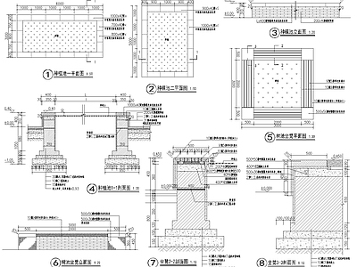 方形树池坐凳详图 施工图
