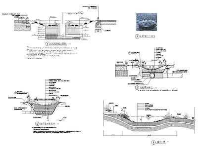 湿地公园海绵城市大样图 施工图 局部景观