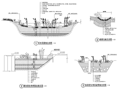 海绵城市工程各种设施做法详图 施工图 局部景观