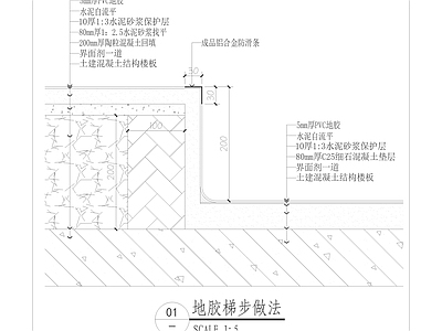 地胶梯步做法 施工图