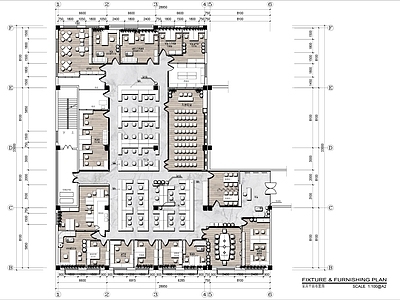 700㎡办公室平面布置图 施工图