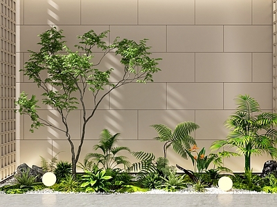 现代景观造景 小品 小品 树 植物堆