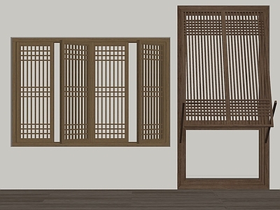 新中式实木平开窗
