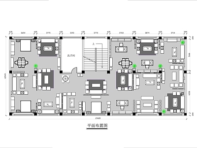 300㎡家具专卖店平面布局图 施工图