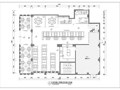 现代风 茶餐厅 平面图 施工图