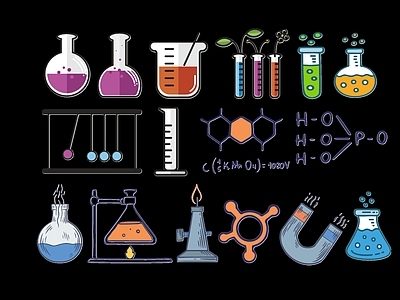 现代化学器材元素剪影