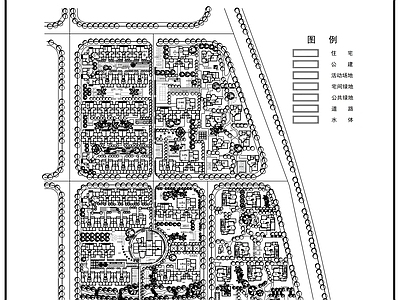 某地区修建性详细规划3 4号地总平方案 施工图 区域规划 规划设计