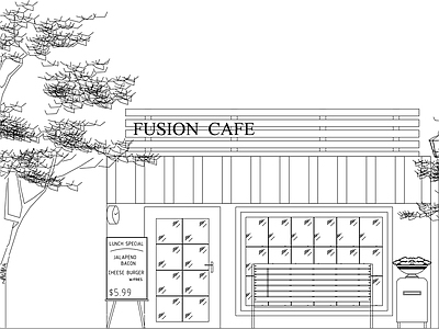 现代其他建筑 咖啡厅立面图 施工图
