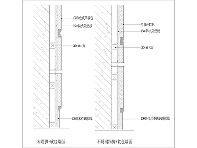 墙面软包做法详图 施工图