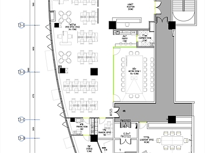 500㎡高档写字楼办公室平面布置图 施工图