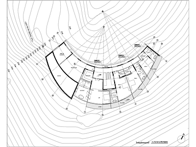 弧形山地度假民宿建筑 施工图