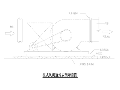 柜式风机落地安装示意图 施工图