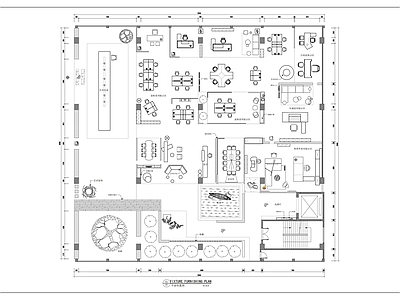现代 办公家具展厅 平面图 施工图