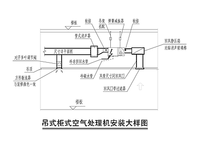 吊式柜式空气处理机安装大样图 施工图