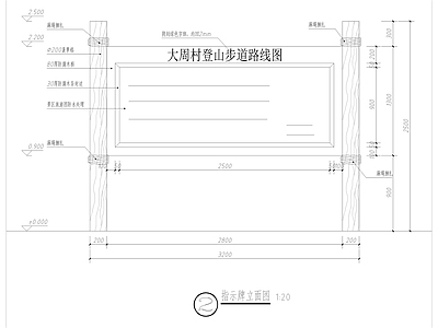 木制指示牌详图指引牌做法 施工图