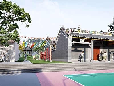 乡村振兴文化公园 乡村健身广场 古建筑 乡村自建房