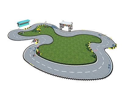 现代赛车体验基地卡丁车场地赛道赛车跑道户外娱乐场地碰碰车赛车场赛道赛车