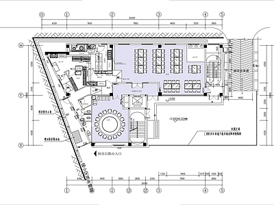 400㎡公司食堂平面布局方案 施工图