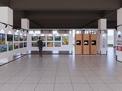 现代艺术画廊展示 学校作品展示区