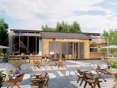 现代庭院式餐厅 咖啡厅院落 庭院露营 围炉煮茶 乡村木屋 休闲聚会外摆