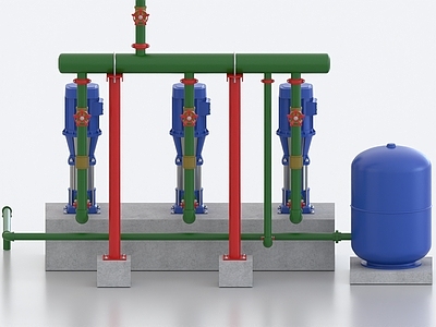 水泵系统 管道 阀 控制系统 水表 压力阀 管道 工业管道