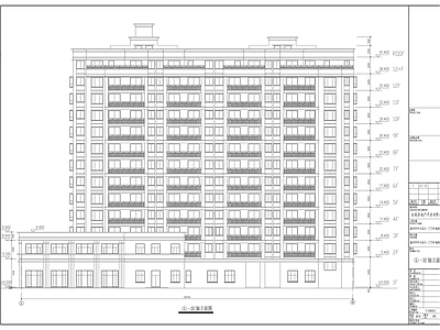 中心区十三层商住楼建筑扩初图 施工图