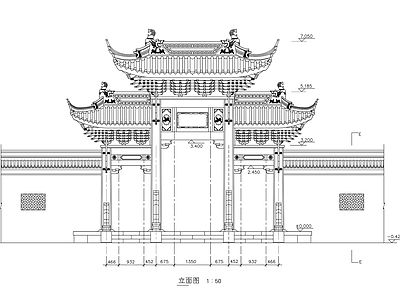 古建 牌楼建筑 CA 施工图