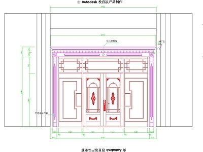 门市纯铜门案例 施工图 工装综合图库 工装图库