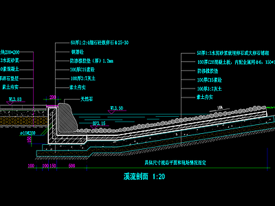 河道溪流剖面图 施工图