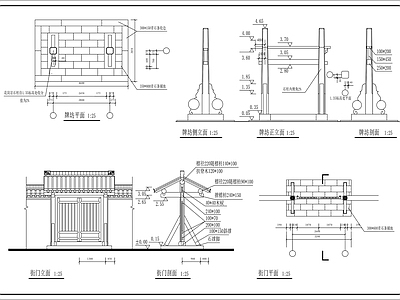 古建 牌楼建筑 CA 施工图