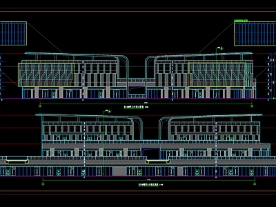 现代异形公共建筑立面 剖面图 施工图