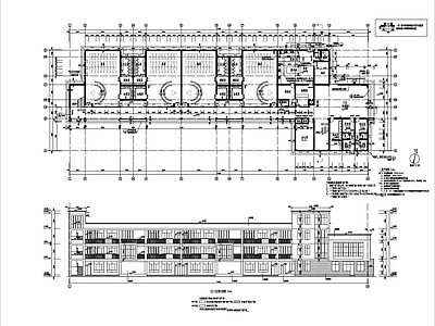 现代简约风格三层幼儿园建施图 施工图