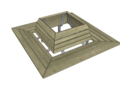 方形防腐木景观坐凳树池