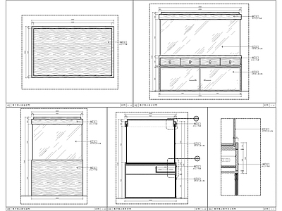 玻璃展柜节点大样图 施工图