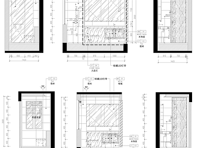家装卫生间厕所立面图设计素材 施工图